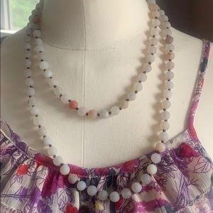 44” Natural stone beaded necklace